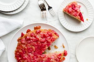 This is a picture of Upside Down Rhubarb Cake